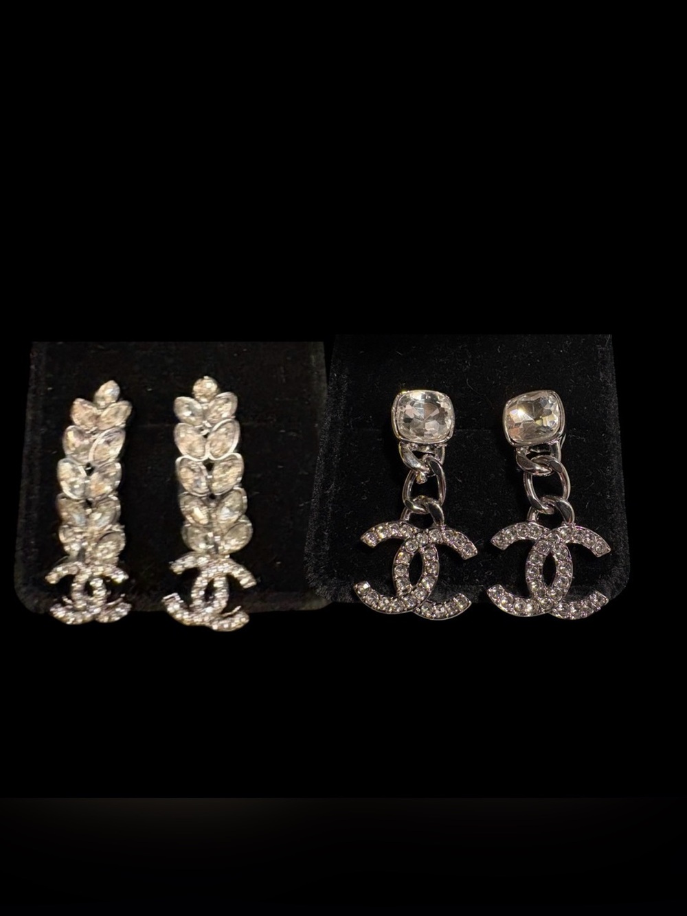 Fun Earrings Silver-Tone Crystal Drop